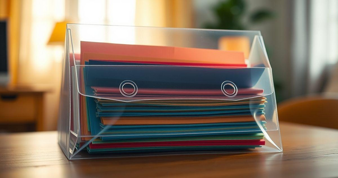 Envelope plástico com 4 furos: praticidade e organização em seus documentos